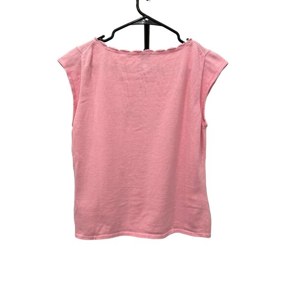 Emma Tricot Pink Sleeveless Top With Floral Embroidery - Picture 2 of 8